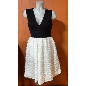 French Connection Black & White Party Dress 8